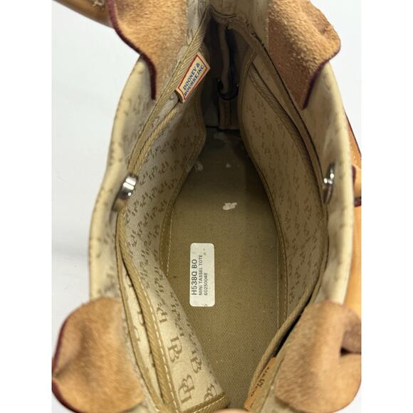 Dooney & Bourke Mini Tassel Tote Monogram Canvas Leather Trim H538QBO Beige - Picture 11 of 11